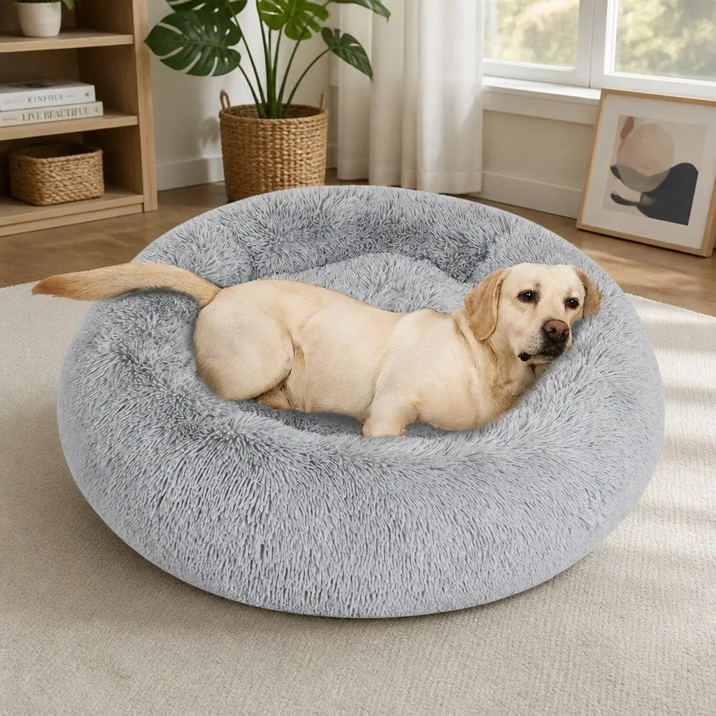 Donut Pet Bed Calming Dog Beds Plush Mattress Bedding Small S Size Comfortable