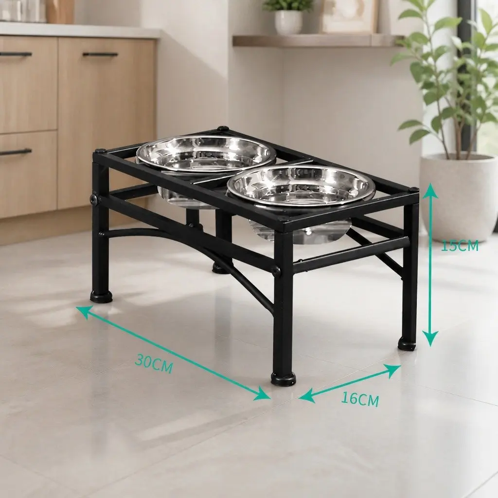 Elevated Pet Dog Feeder with Durable Stainless Steel Bowls