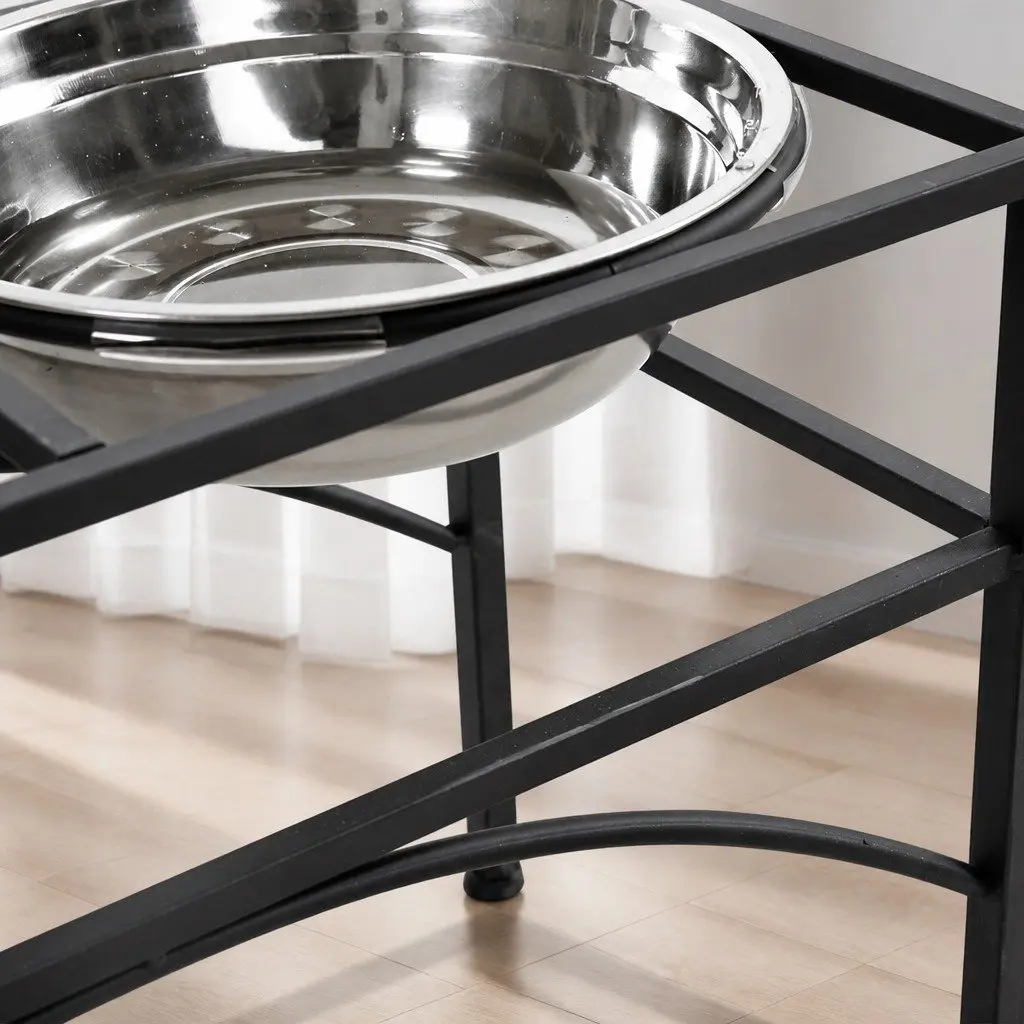 Elevated Pet Dog Feeder with Durable Stainless Steel Bowls