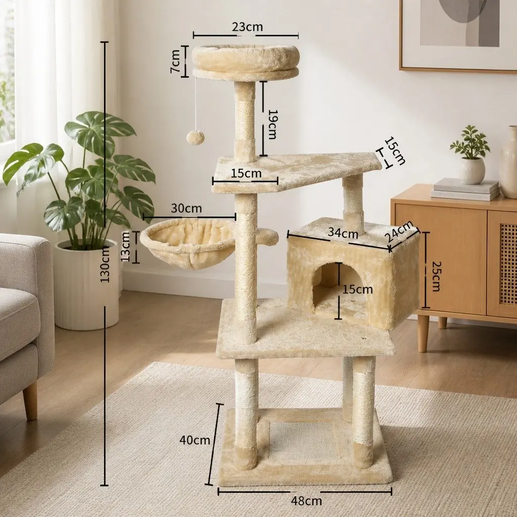 Multi-Level Cat Tree with Plush Platforms