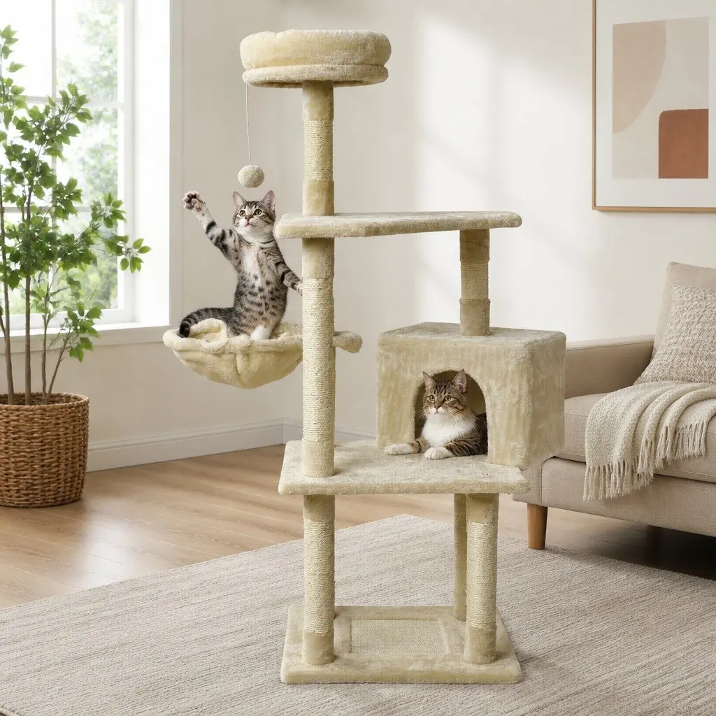 Multi-Level Cat Tree with Plush Platforms