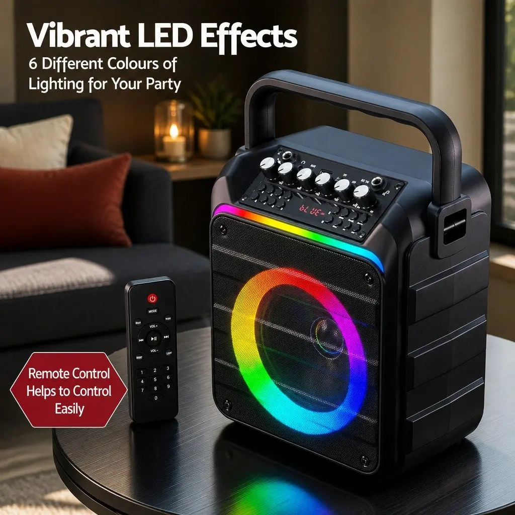 Portable Karaoke System with 2 Wireless Mics