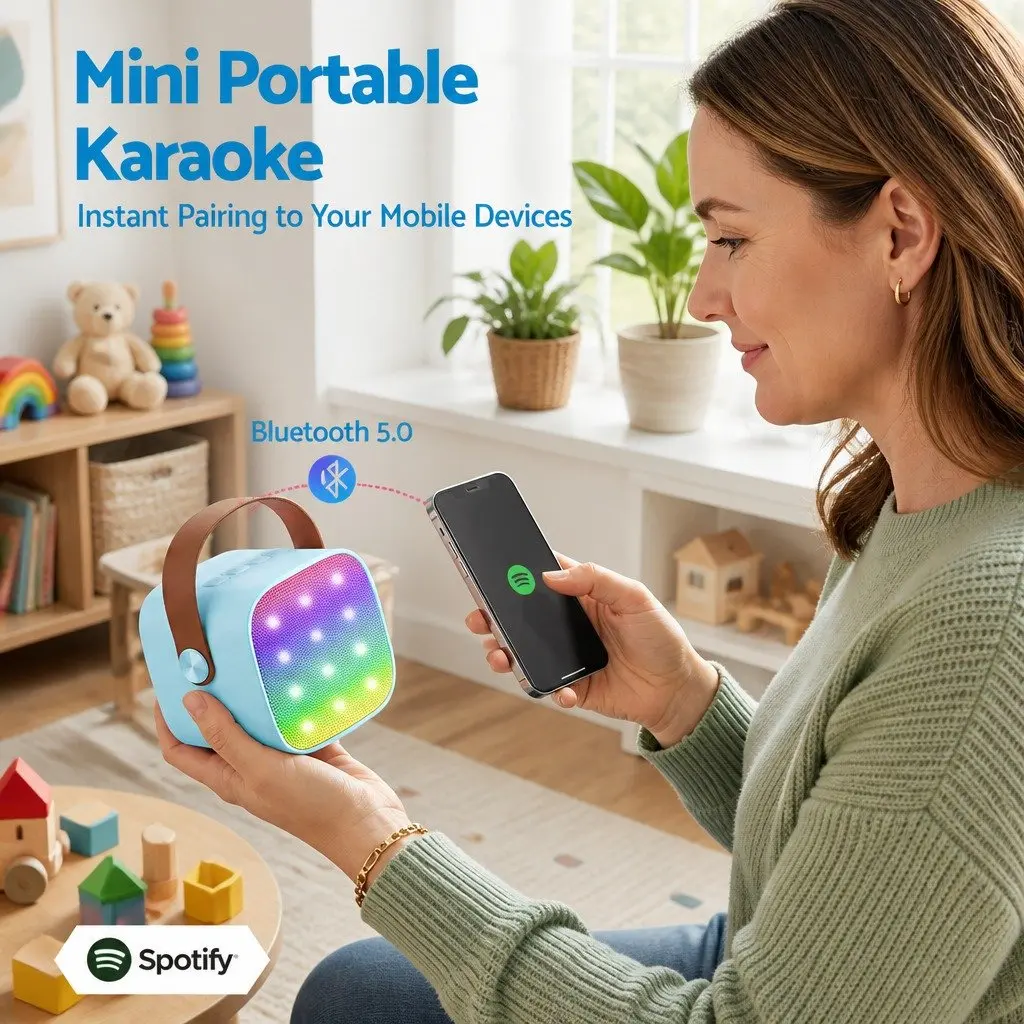 Karaoke Machine with Dual Wireless Microphones & Bluetooth