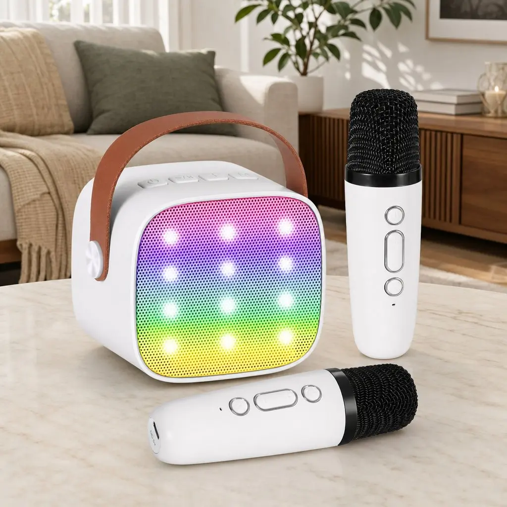 Mini Portable Karaoke Machine with 2 Microphones