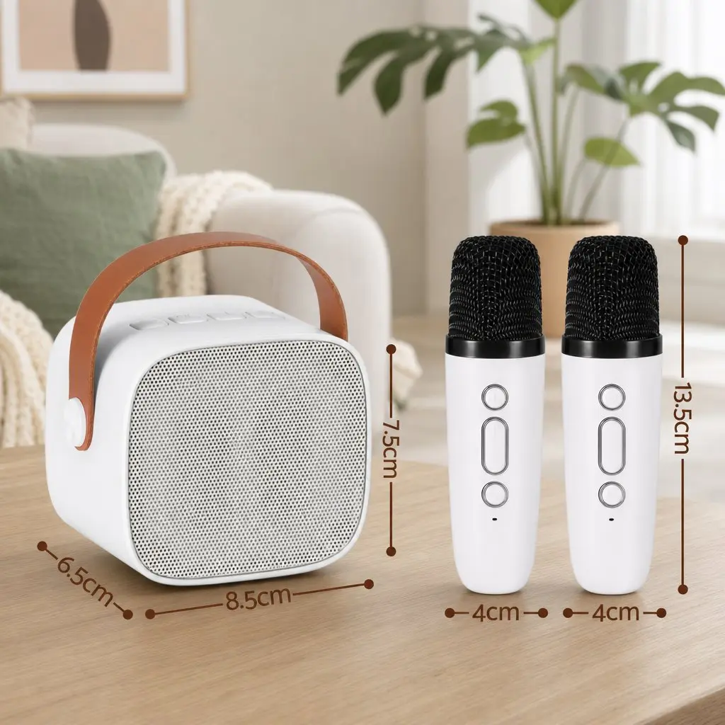Mini Portable Karaoke Machine with 2 Microphones