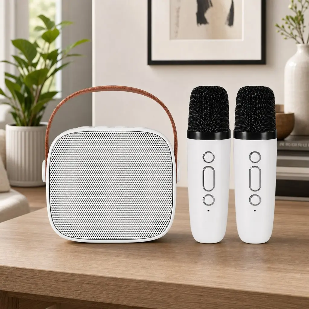 Mini Portable Karaoke Machine with 2 Microphones