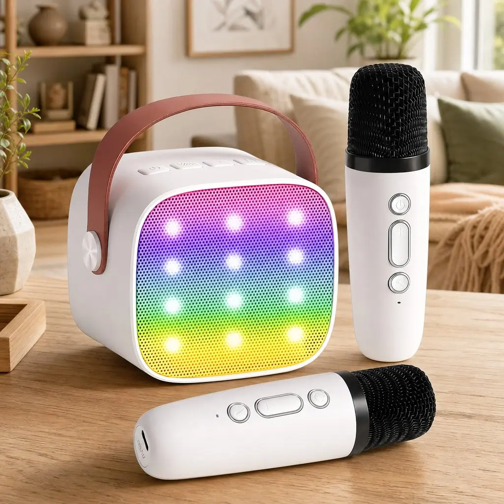 Mini Portable Karaoke Machine with 2 Microphones