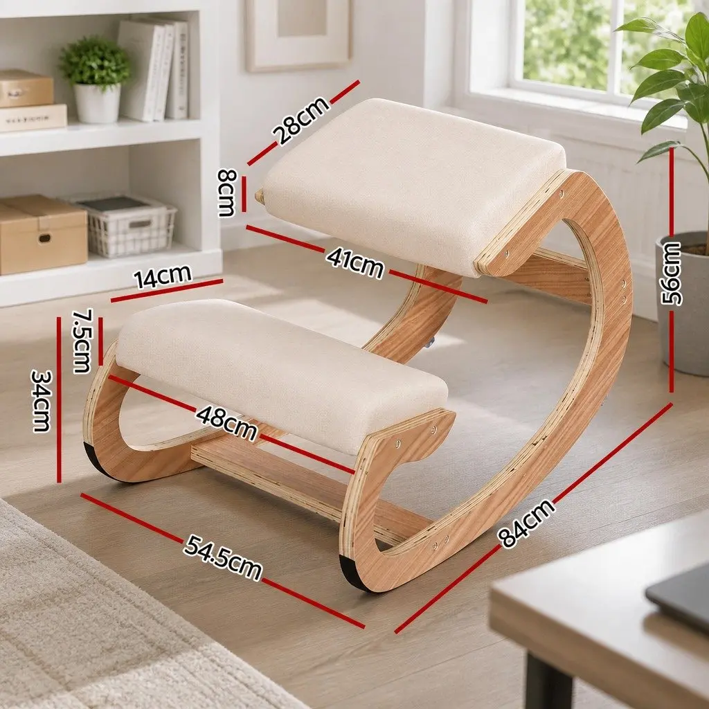 Kneeling Chair Memory Foam Steel 54.5 x 84 x 56cm Beige