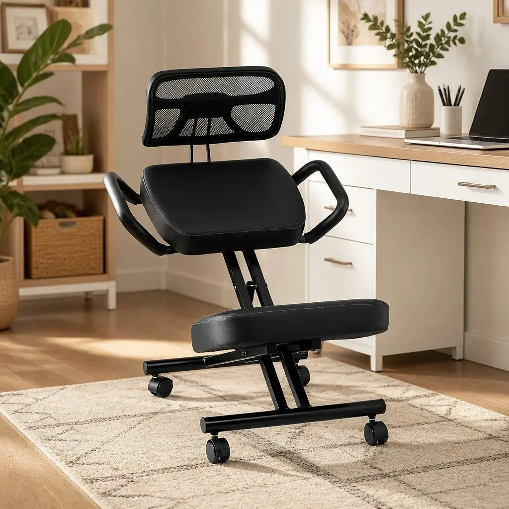 Kneeling Chair Ergonomic Office Home Knee Seat Posture Support Mesh Back Rest