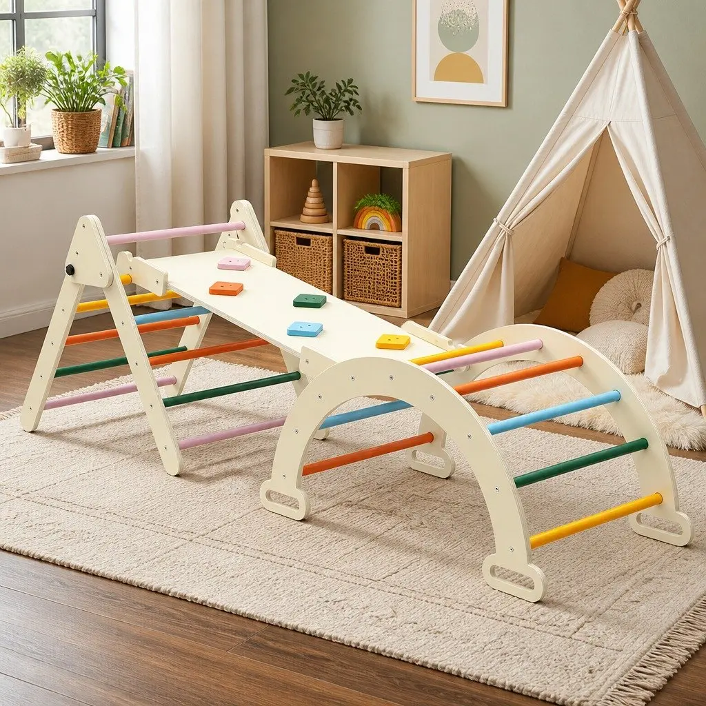 Kids Climbing Toys Set Birch Plywood 239cm L Multicolour