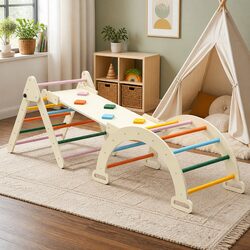 Premium Kids Triangle Climbing Toys Set with Slide