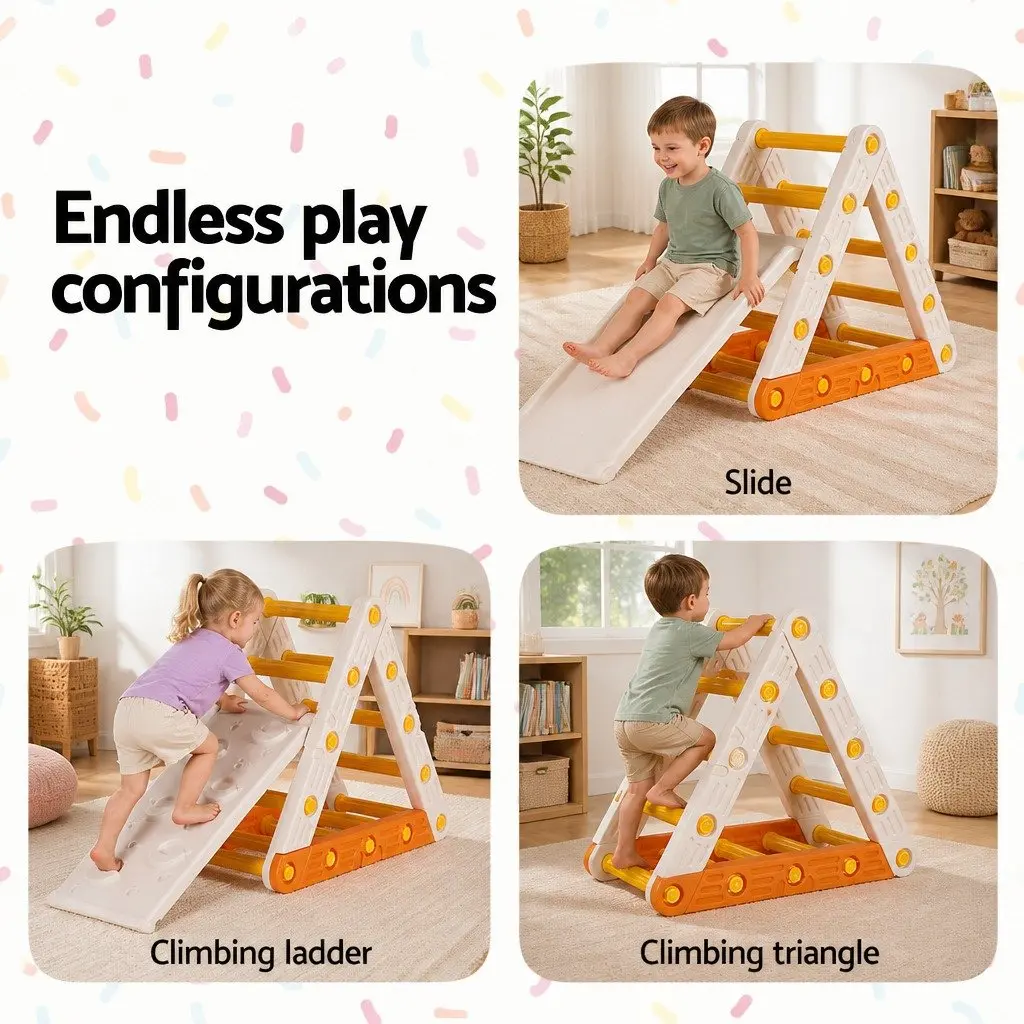 Climbing Frame Set HDPE Plastic 77cm x 41cm x 68.5cm Orange and White