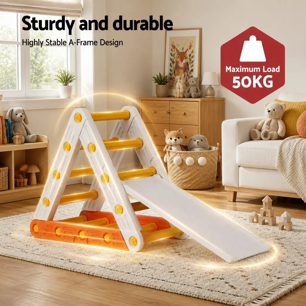 Climbing Frame Set HDPE Plastic 77cm x 41cm x 68.5cm Orange and White