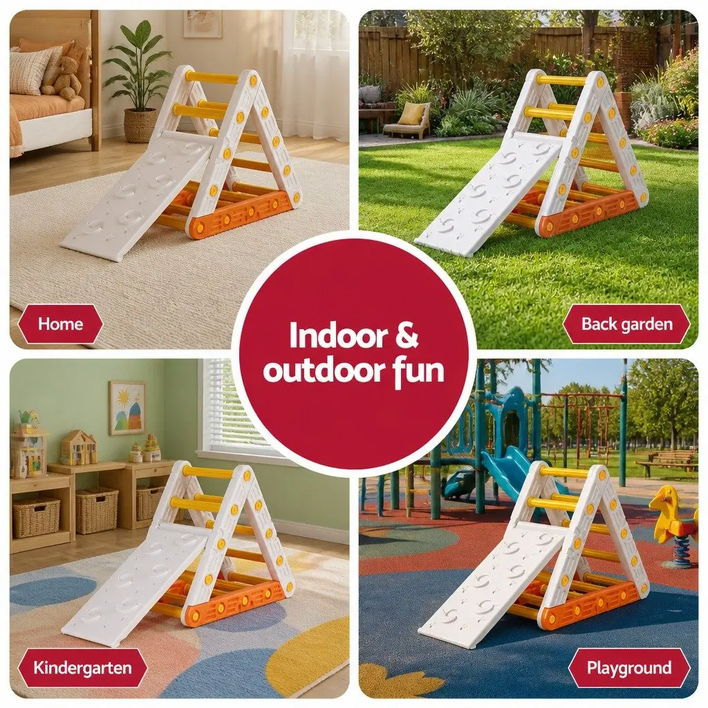 Climbing Frame Set HDPE Plastic 77cm x 41cm x 68.5cm Orange and White
