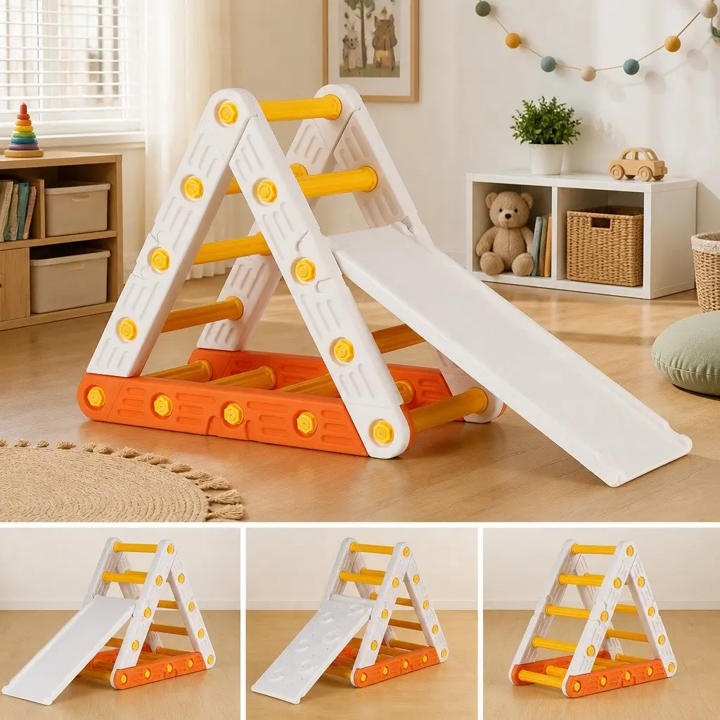 Climbing Frame Set HDPE Plastic 77cm x 41cm x 68.5cm Orange and White