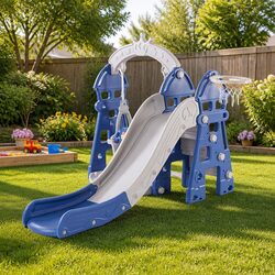 Kids 4-in-1 Slide Swing Basketball Hoop Play Centre Outdoor Indoor Activity Set