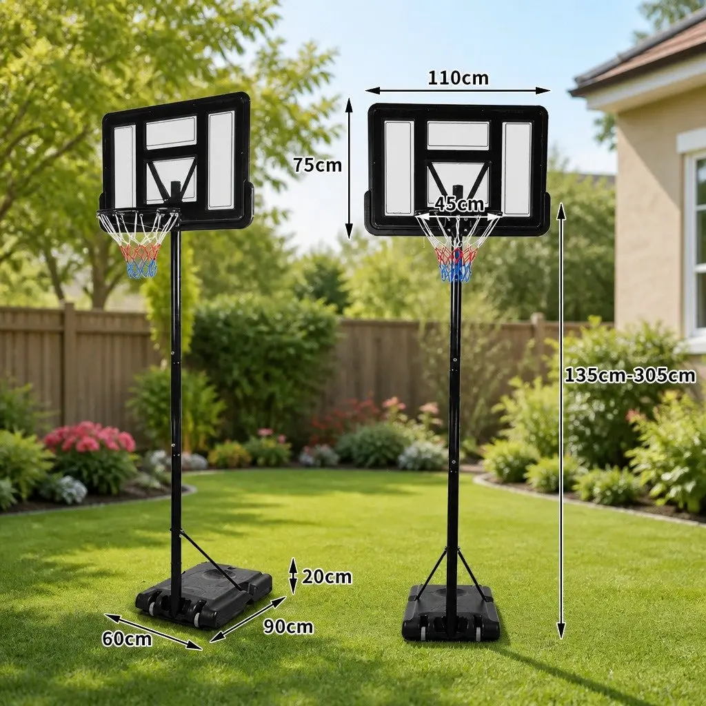 Adjustable Portable Basketball Hoop with Shatterproof Backboard