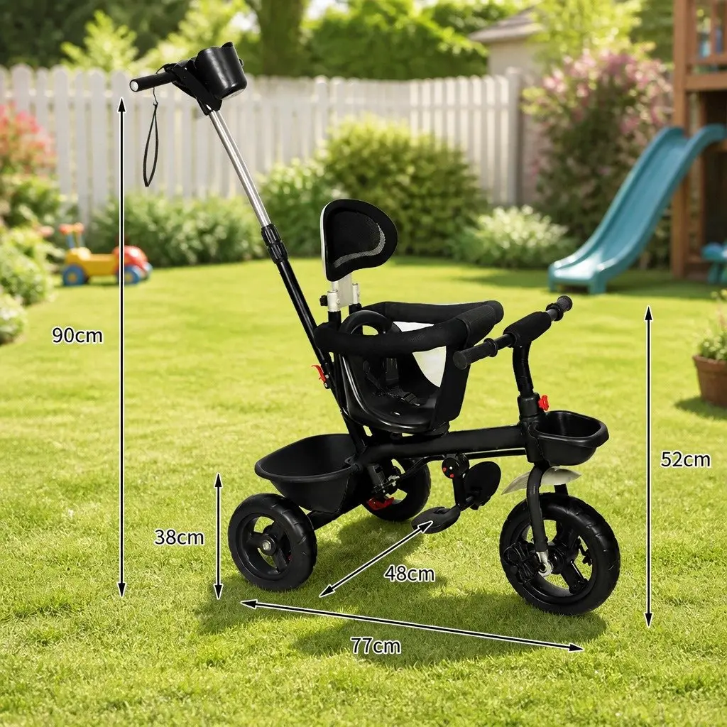 Kids Tricycle with Storage and Push Handle