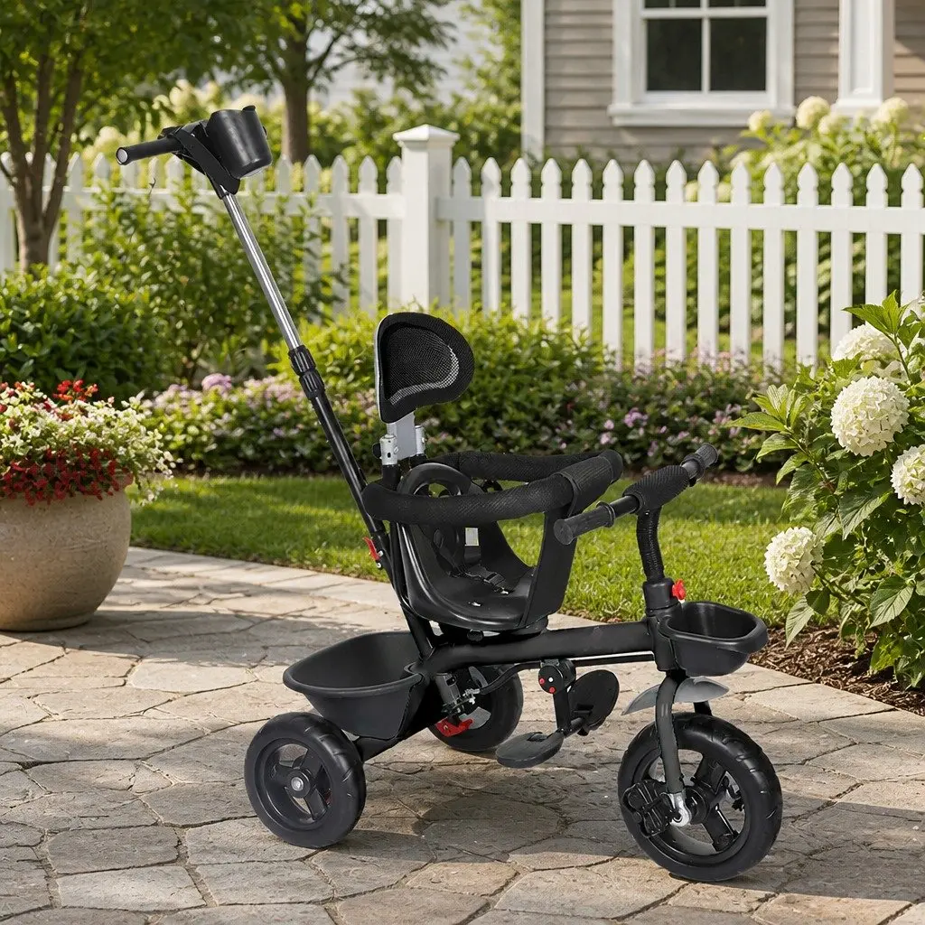 Kids Tricycle with Storage and Push Handle
