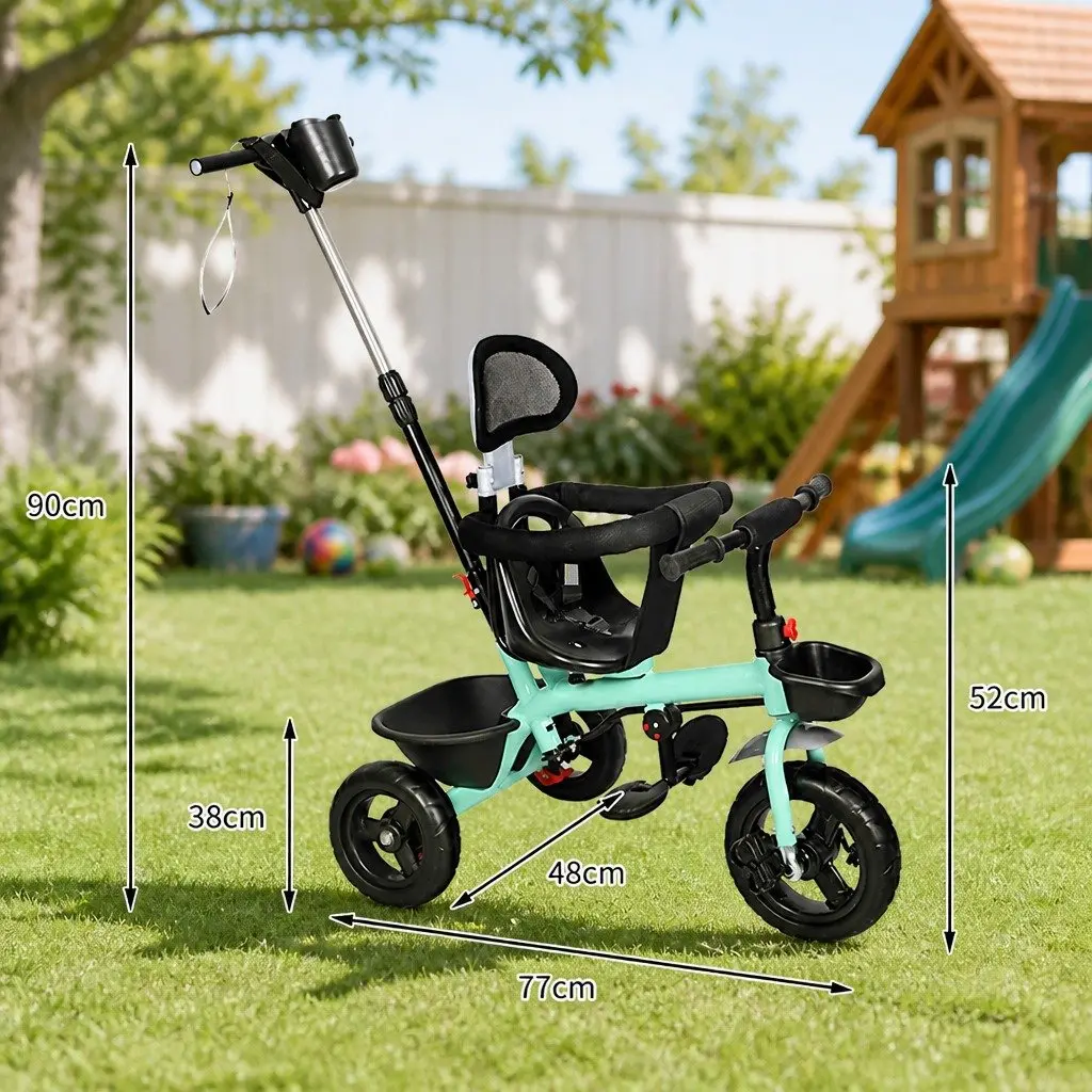 Kids Tricycle with Adjustable Seat and Storage