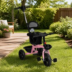 Sturdy Kids Tricycle with Adjustable Handlebar & Storage