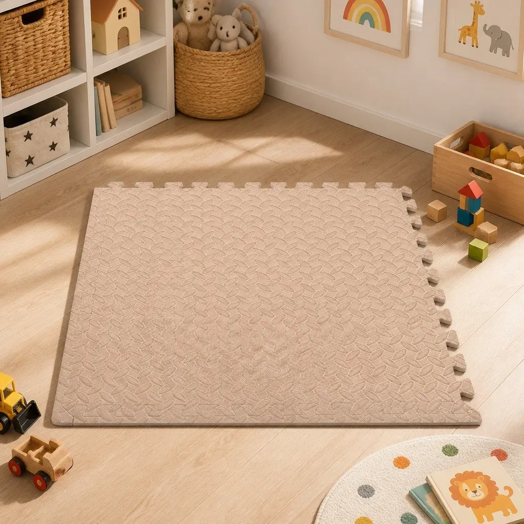 EVA Foam Play Mat Tiles Soft Interlocking Floor Mats 60cm Beige Black Coffee Green Grey Navy Pink Purple Red White Yellow Blue