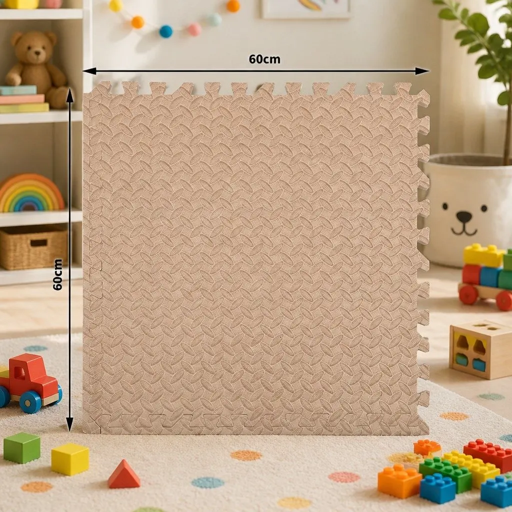 EVA Foam Play Mat Tiles Soft Interlocking Floor Mats 60cm Beige Black Coffee Green Grey Navy Pink Purple Red White Yellow Blue