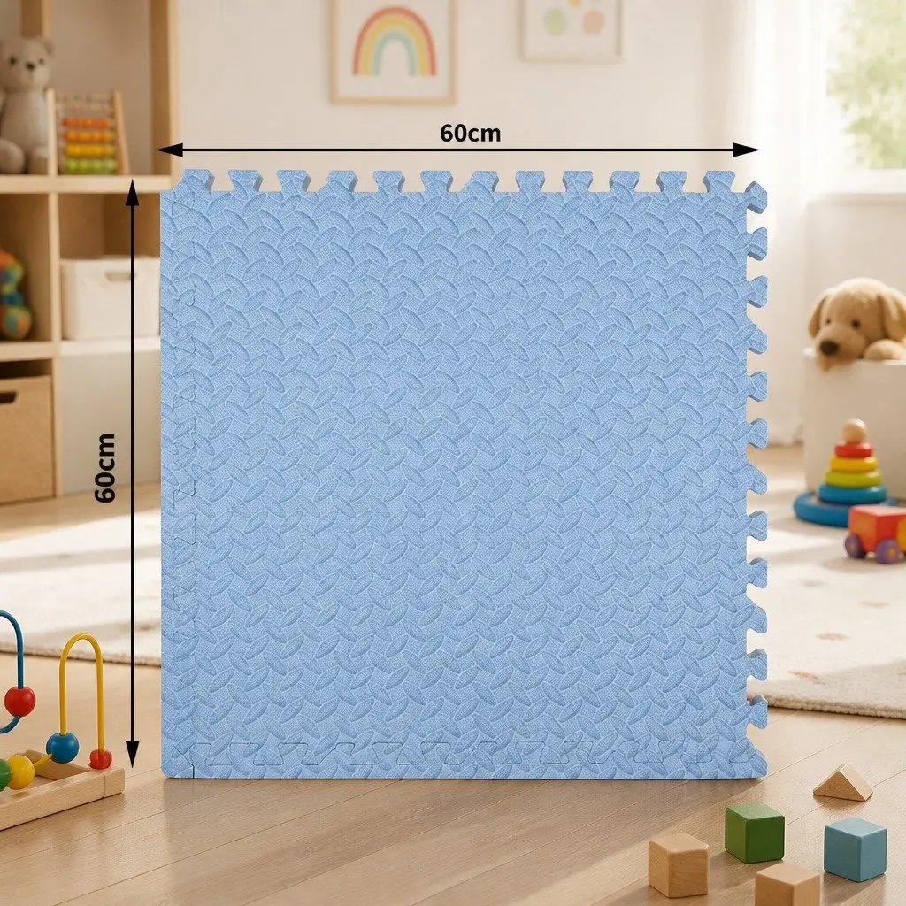 Blue EVA Foam Kids Play Mat Interlocking Tiles