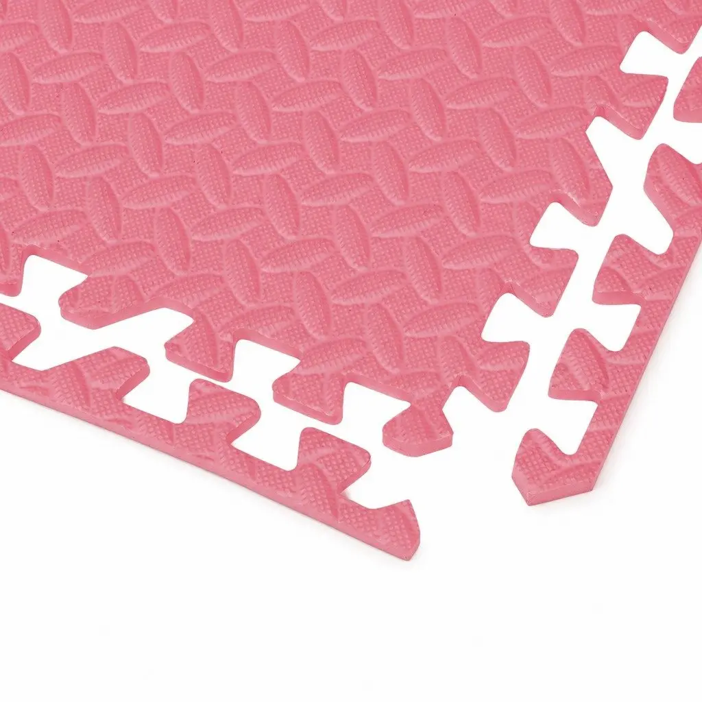 Kids EVA Foam Play Mat Floor Tiles Soft Interlocking Puzzle Mats Pink 4 Pack