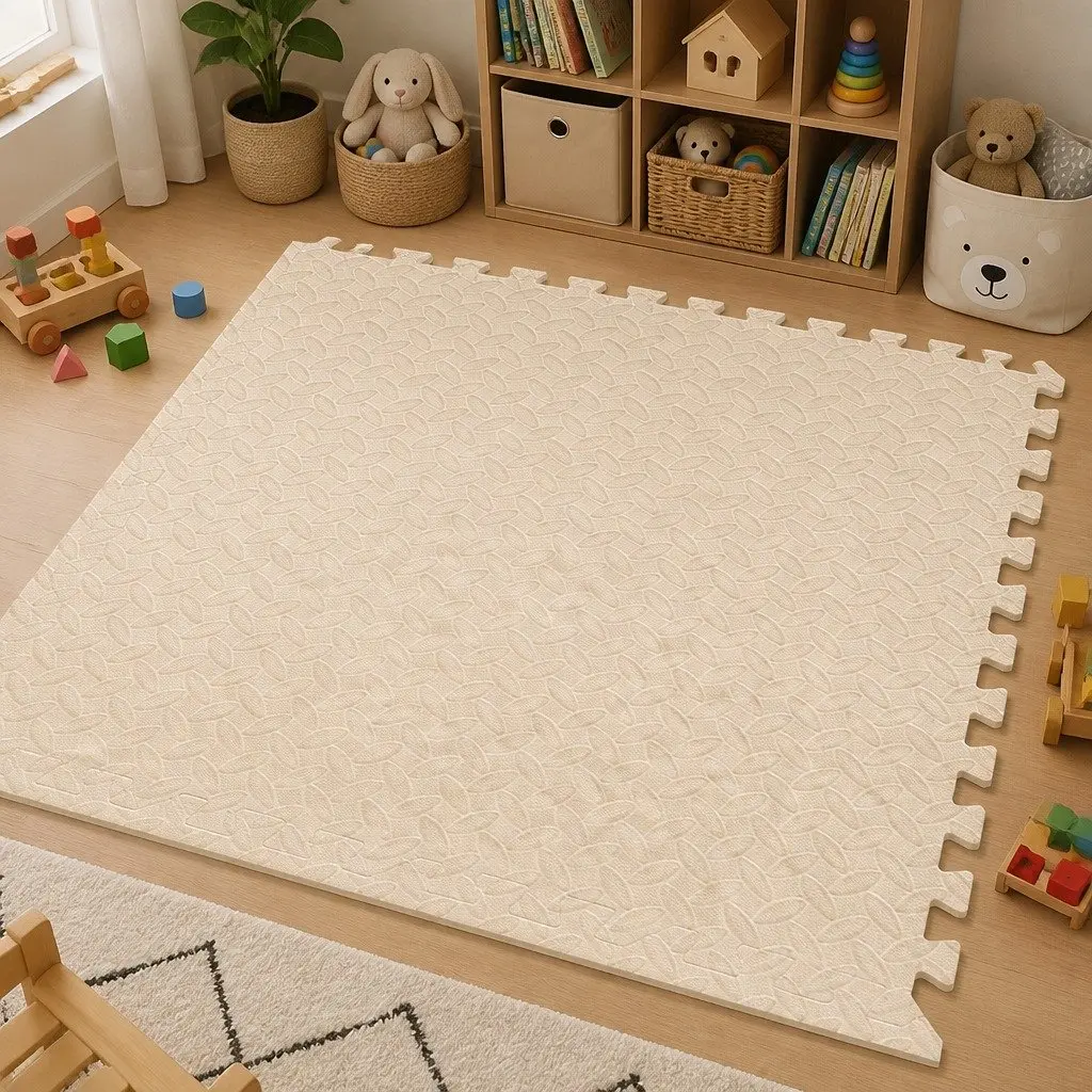 EVA Foam Play Mat Soft Interlocking Floor Tiles 60cm Beige Black Coffee Green Grey Navy Pink Purple Red White Yellow Blue