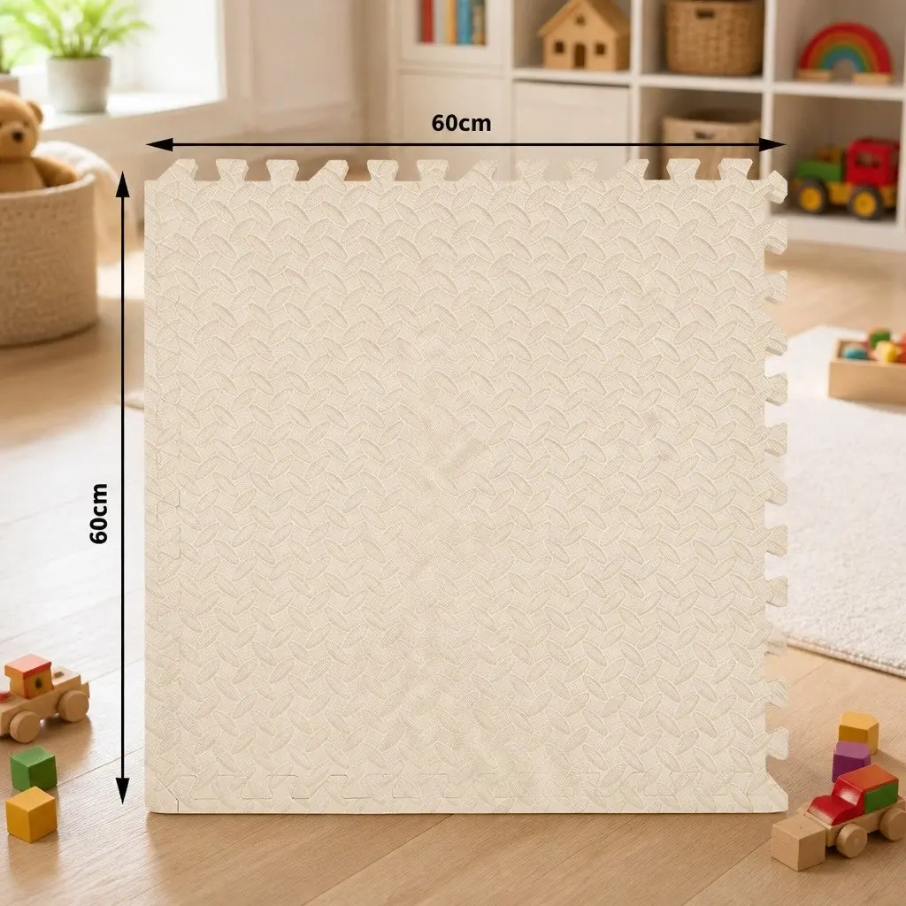 EVA Foam Play Mat Soft Interlocking Floor Tiles 60cm Beige Black Coffee Green Grey Navy Pink Purple Red White Yellow Blue