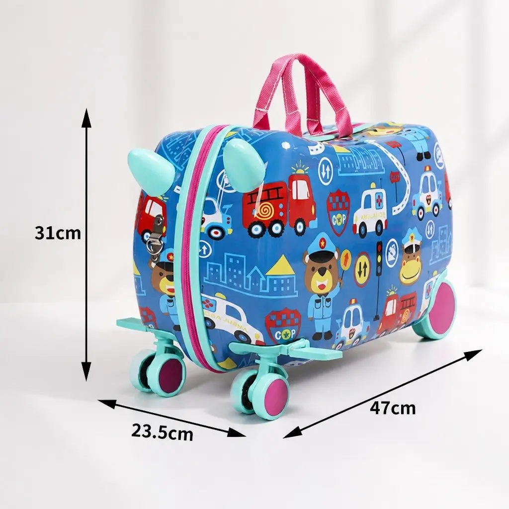 Kids Ride On Suitcase ABS Multi-coloured 47cm W x 23.5cm D x 31cm H