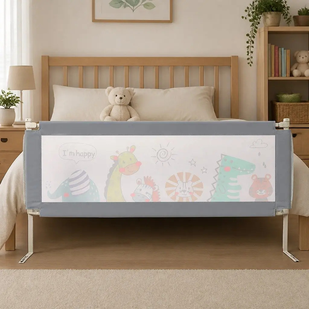 Kids Baby Safety Bed Rail Guard Queen Adjustable Height Folding Barrier Mesh