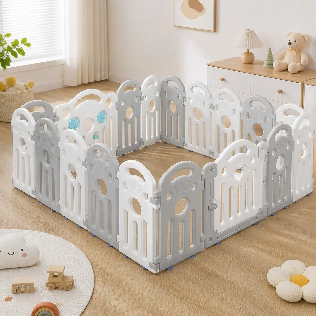 18-Panel Kids Playpen Safety Gate for Toddlers
