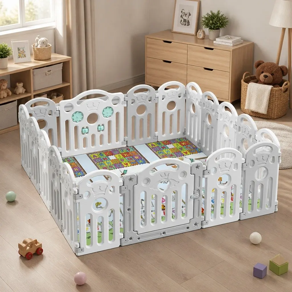 18-Panel Kids Playpen Safety Gate for Toddlers