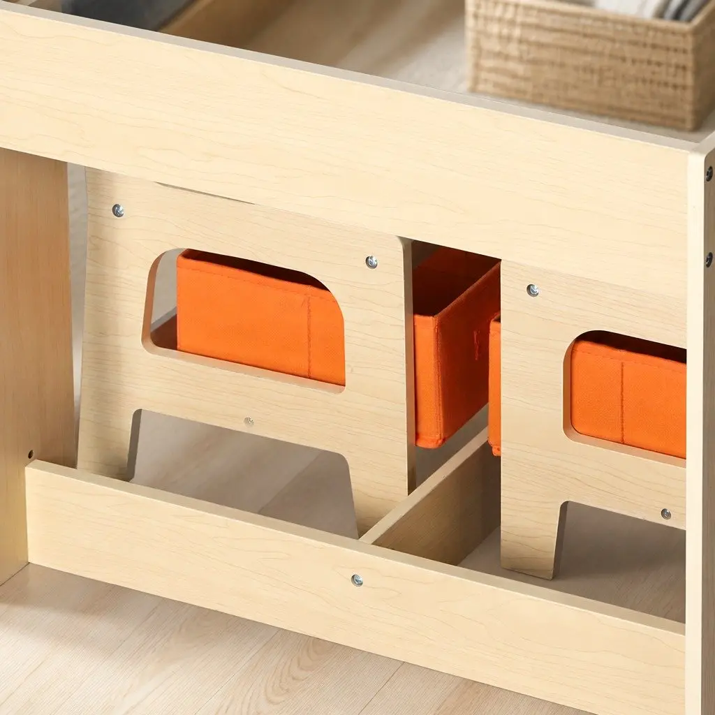 Kids Table and Chair Set with Flip-Top Blackboard