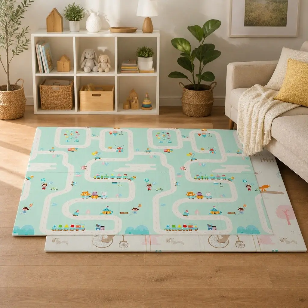 Double-Sided Kids Foam Play Mat for Crawling
