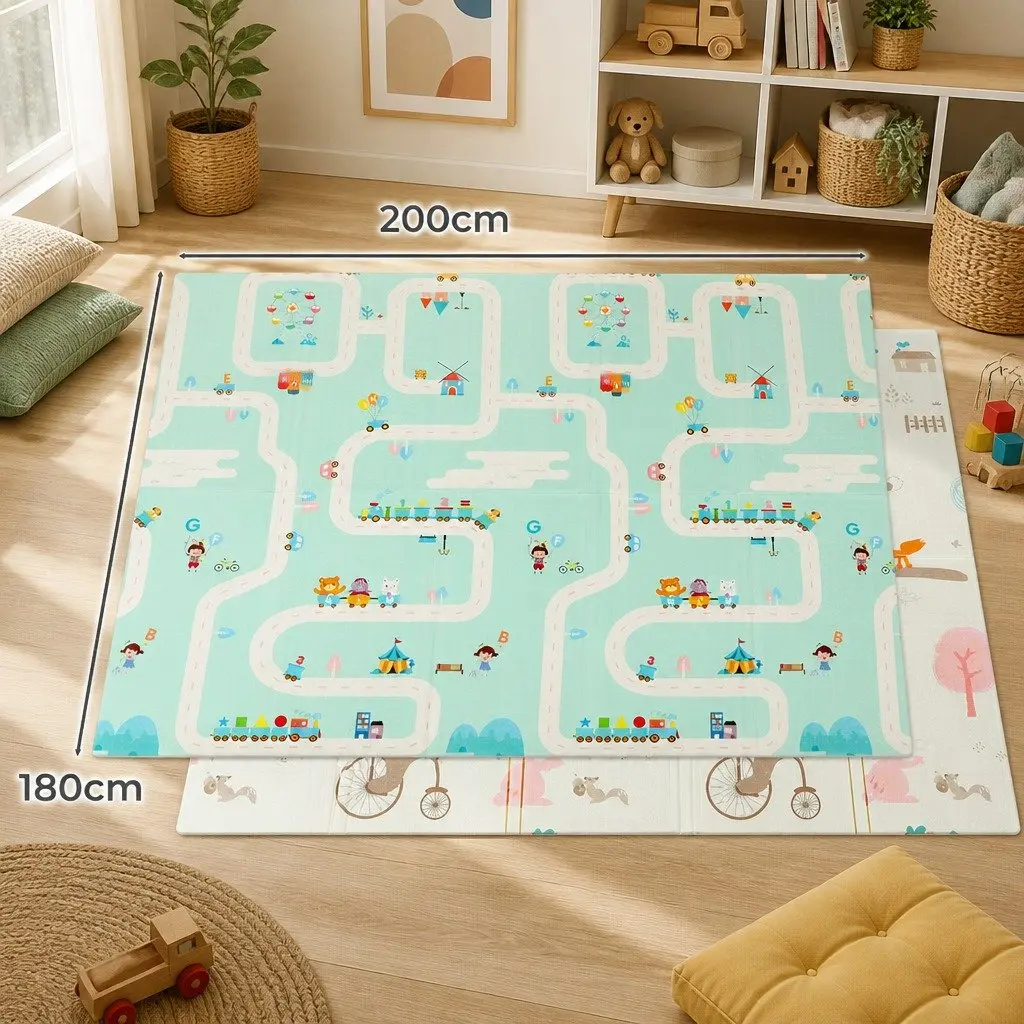 Double-Sided Kids Foam Play Mat for Crawling