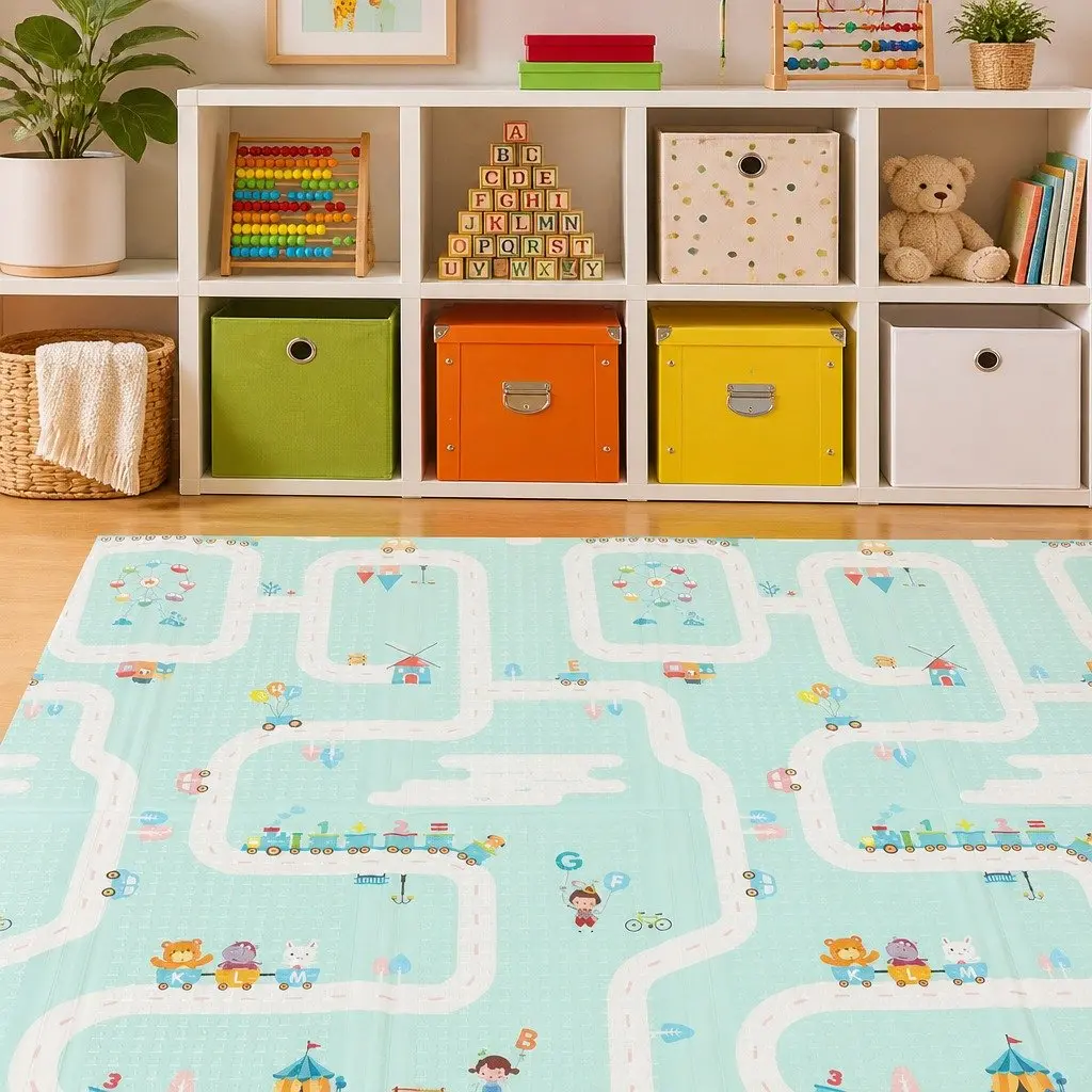Double-Sided Kids Foam Play Mat for Crawling