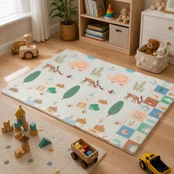 Kids Play Mat Baby Crawling Pad Foam Double-Sided Foldable Activity Tummy Time