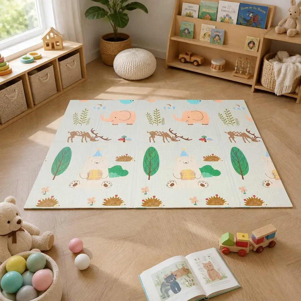 Double-Sided Foam Kids Play Mat for Safe Crawling