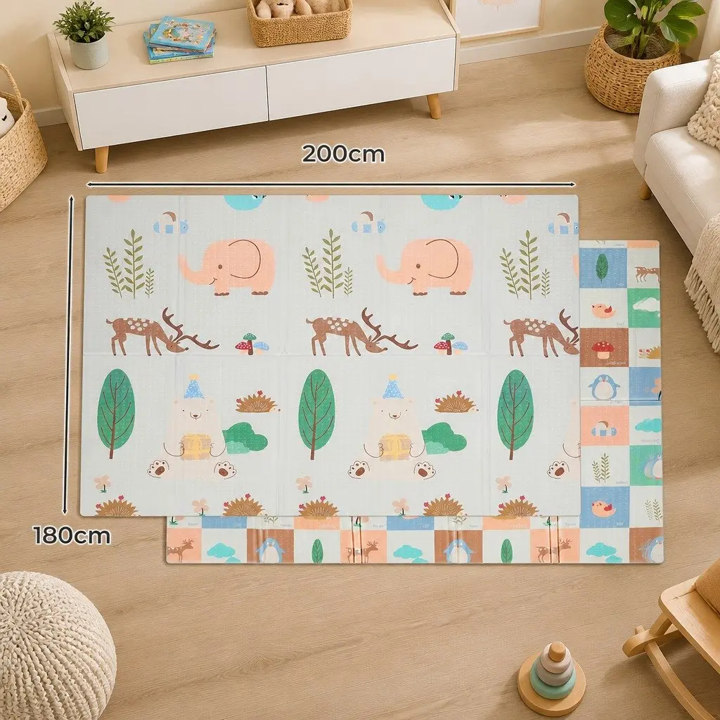 Double-Sided Foam Kids Play Mat for Safe Crawling
