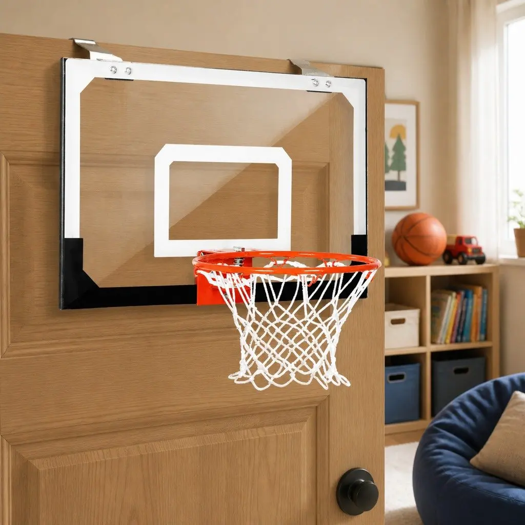 Mini Basketball Hoop Steel 45cm x 30cm White and Black