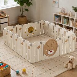 Durable 18-Panel Kids Playpen with Rotating Connectors