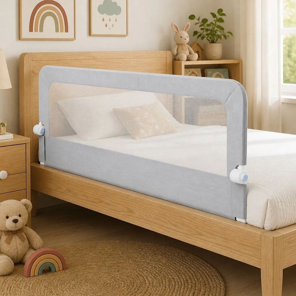 Adjustable Folding Bed Rail for Kids Safety