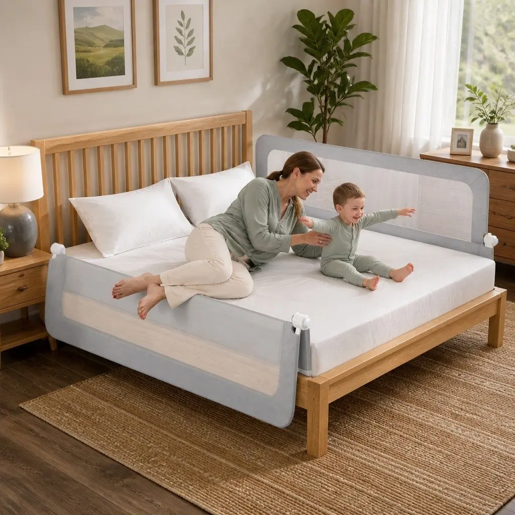 Adjustable Folding Bed Rail for Kids Safety