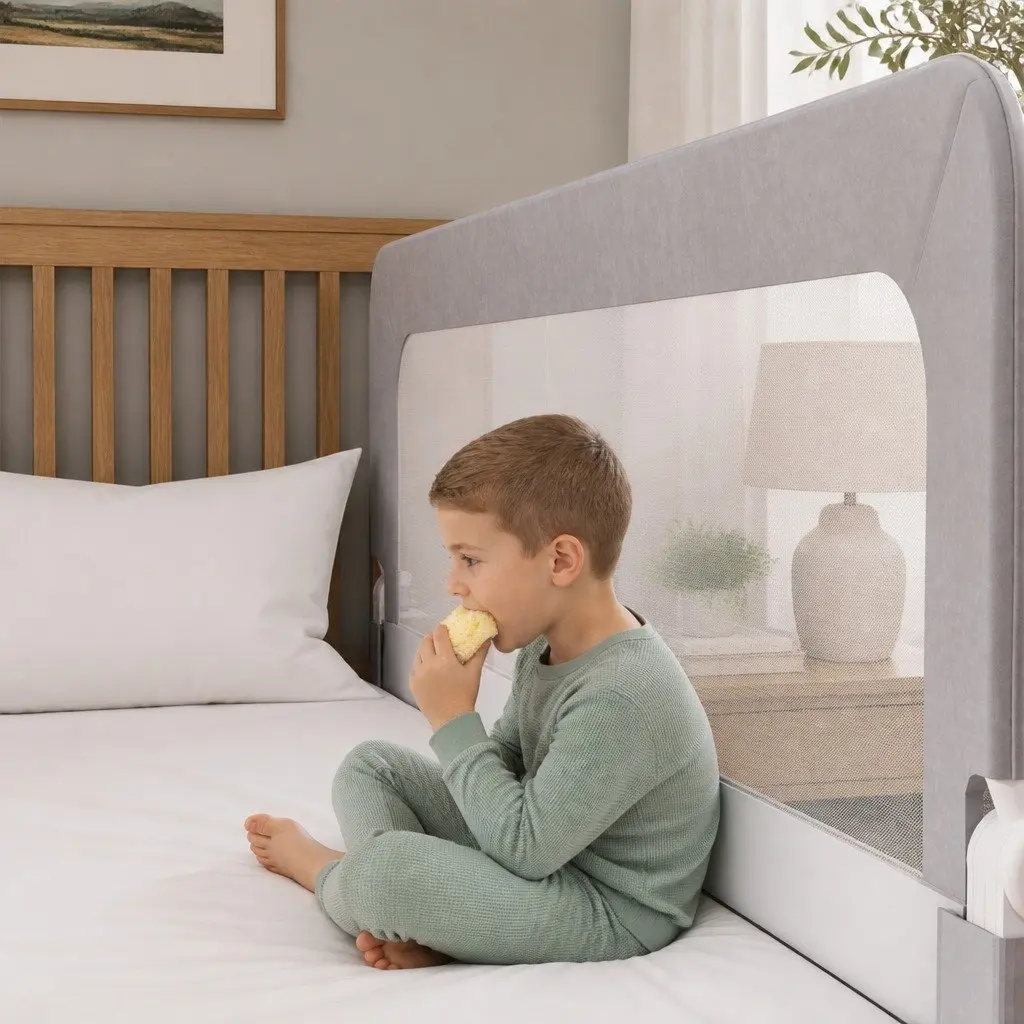 Adjustable Folding Bed Rail for Kids Safety