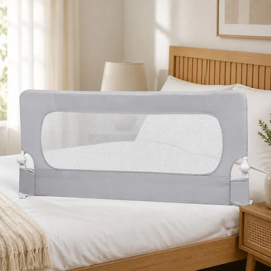 Folding Adjustable Kids Bed Rail for Safety and Stability