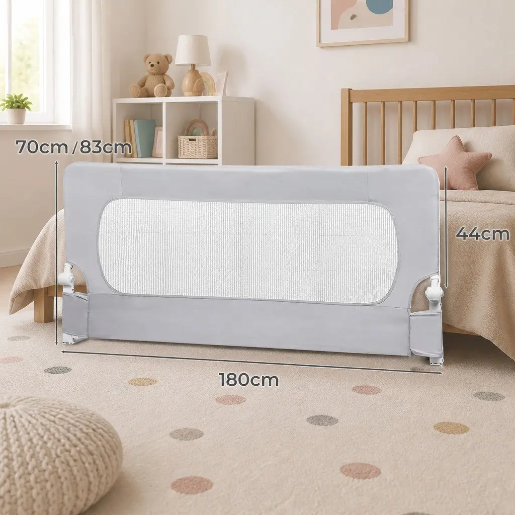 Folding Adjustable Kids Bed Rail for Safety and Stability