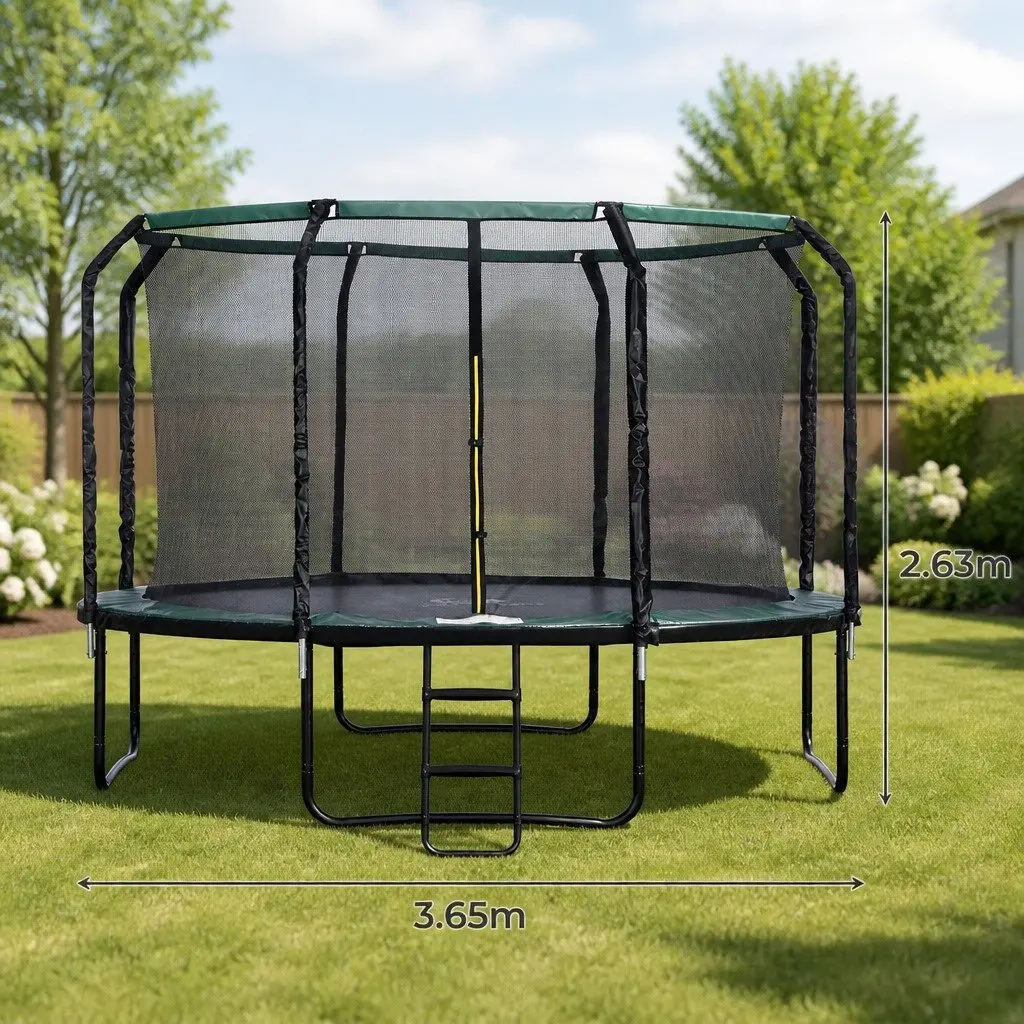 12FT Round Trampoline for Outdoor Fun